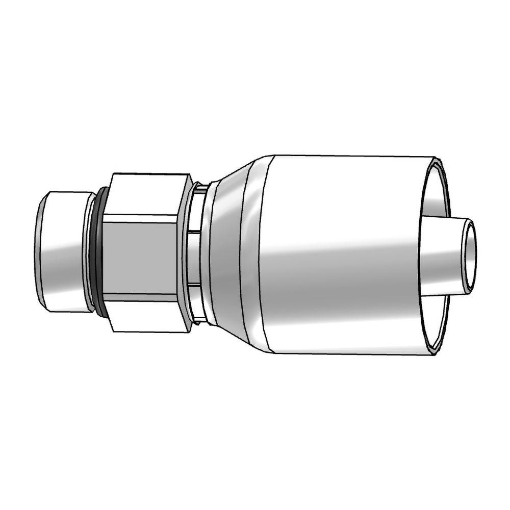 Hydraulic Hose Male Rigid Fitting: 0.5" ID, 8 mm, 1/2"