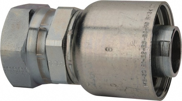 Parker 10643-20-20 Hydraulic Hose Female SAE 45 ° Swivel Fitting: 1.25" ID, 20 mm, 1-1/4" Image