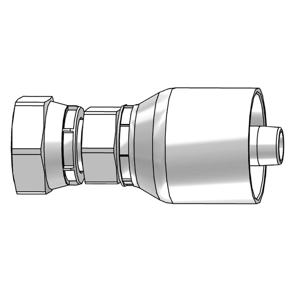 Hydraulic Hose Female Swivel Fitting: 0.375" ID, 6 mm, 3/8"