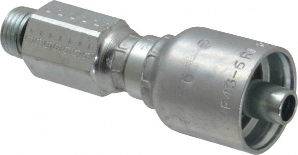 Parker 10G43-6-6 Hydraulic Hose Male Swivel Fitting: 0.375" ID, 6 mm, 3/8" Image