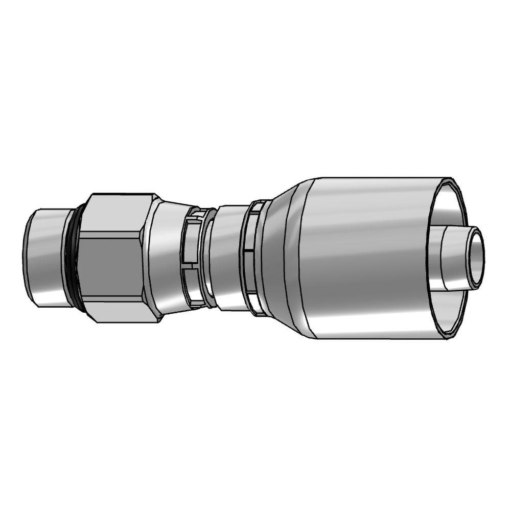 Parker 10G43-8-8 Hydraulic Hose Male Swivel Fitting: 0.5" ID, 8 mm, 1/2" Image