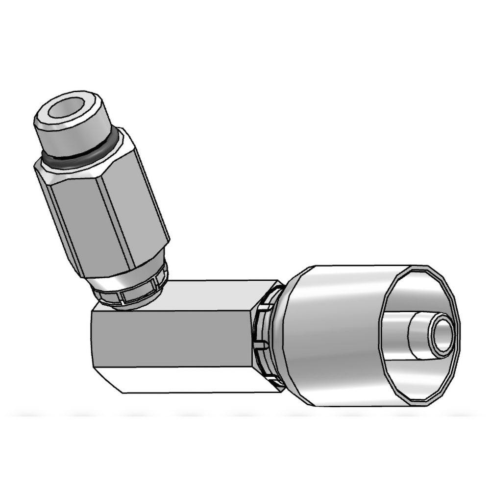 Parker 10L43-6-6 Hydraulic Hose 90 ° Elbow: 0.375" ID, 6 mm, 3/8" Image