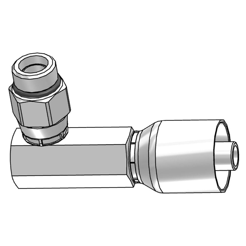 Parker 10L43-8-8 Hydraulic Hose 90 ° Elbow: 0.5" ID, 8 mm, 1/2" Image