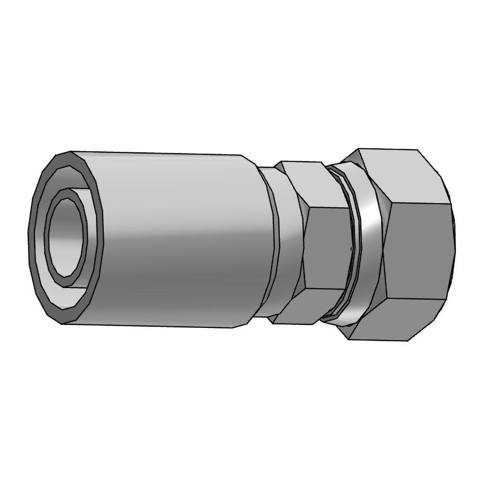 Parker 10843-12-12 Hydraulic Hose Female JIC 37 ° Swivel Fitting: 0.75" ID, 12 mm, 3/4" Image