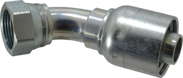 Parker 13743-16-16 Hydraulic Hose Short Drop Female JIC Swivel 45 ° Elbow: 1" ID, 16 mm, 1-5/16-12, 4,000 psi Image