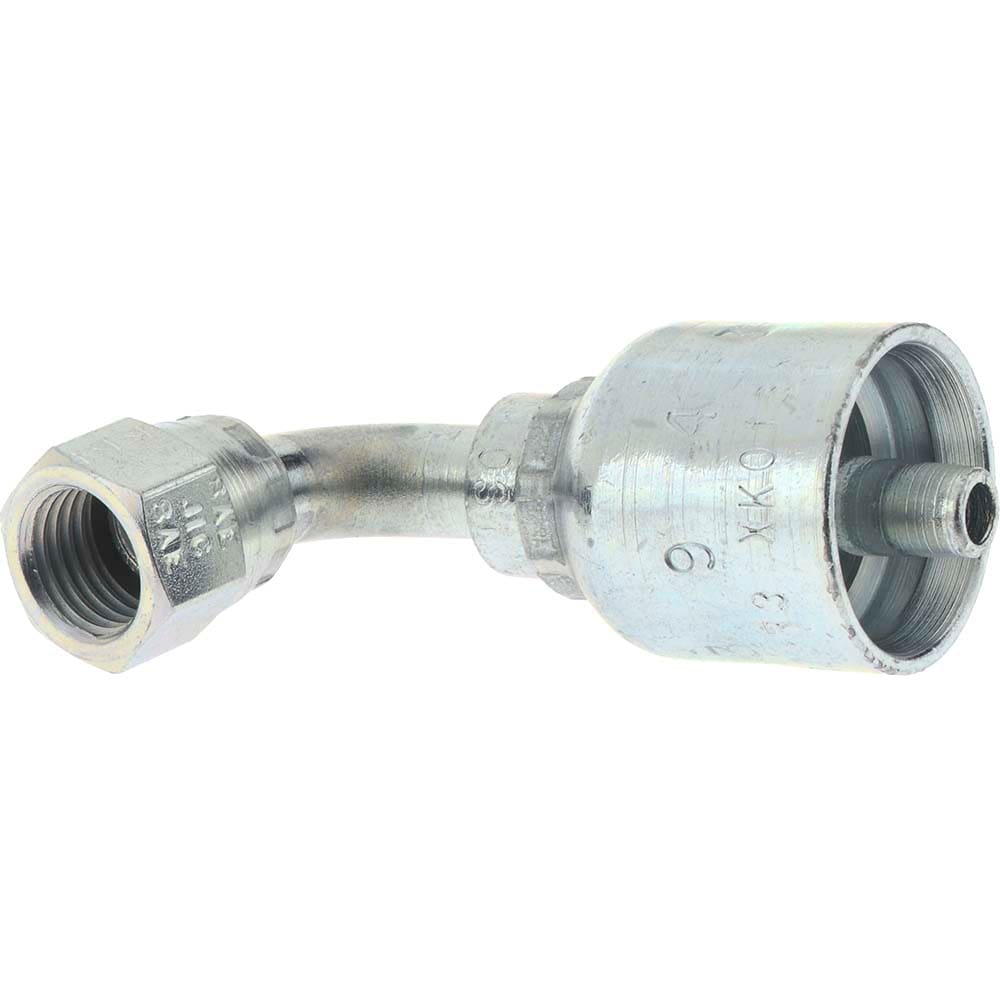 Parker 13943-4-4 Hydraulic Hose Short Drop Female JIC Swivel 90 ° Elbow: 0.25" ID, 4 mm, 7/16-20 Image