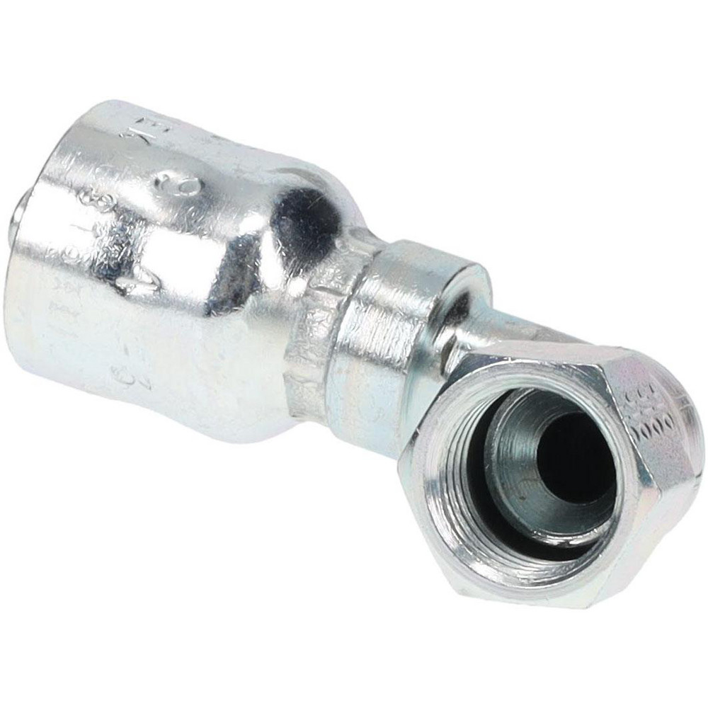 Hydraulic Hose Short Drop Female JIC Swivel 90 ° Elbow: 0.25" ID, 4 mm, 9/16-18