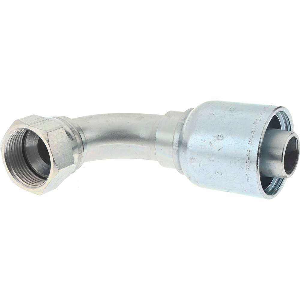 Parker 13943-16-16 Hydraulic Hose Short Drop Female JIC Swivel 90 ° Elbow: 1" ID, 16 mm, 1-5/16-12 Image