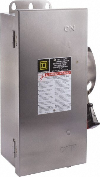 60 Amp, 600 VAC, 600 VDC, 3 Pole Nonfused Safety Switch
