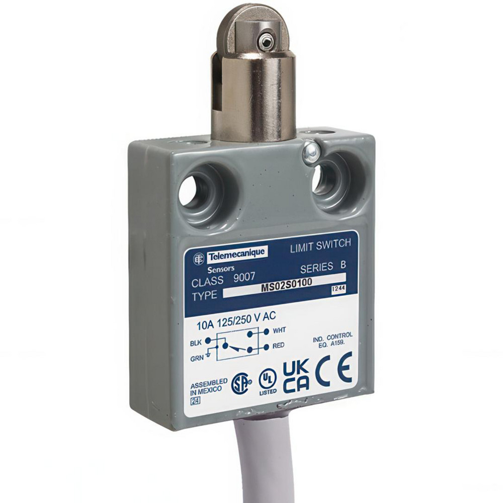 General Purpose Limit Switch: SPDT, NC, Roller Plunger, Side - Prewired
