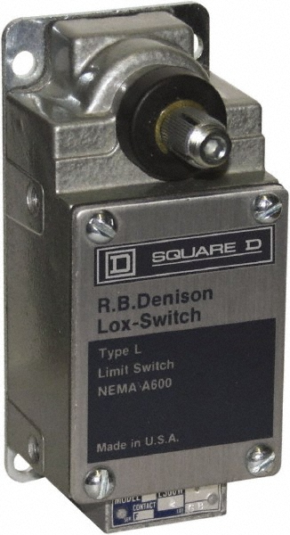 General Purpose Limit Switch: DPDT, NC, Rotary Spring Return, Side - Screw