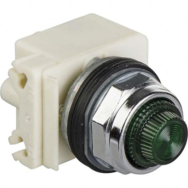 Schneider Electric - 277 VAC Green Lens Incandescent Pilot Light - 49956527  - MSC Industrial Supply