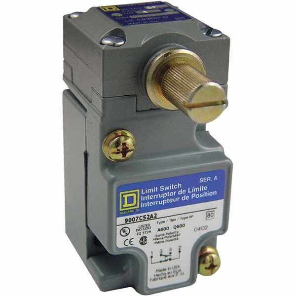 Square D DPDT, 2NC/2NO, 600 Volt Screw Terminal, Rotary Head Actuator
