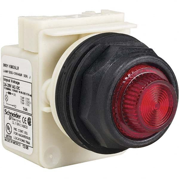 Schneider Electric - 277 VAC Red Lens Incandescent Pilot Light - 49991847 -  MSC Industrial Supply