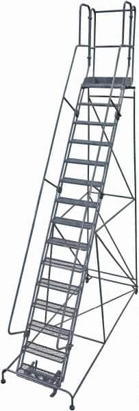 Cotterman - Steel Rolling Ladder: 15 Step - 50014919 - MSC Industrial Supply