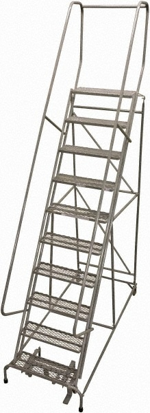 Cotterman - Steel Rolling Ladder: 450 lb Capacity, 10 Step | MSC Direct