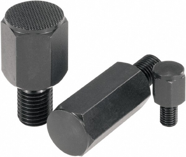 0.8268" OAL, 0.3937" Head Height, 0.3937" OD, Tempered Steel, Threaded Rest Button
