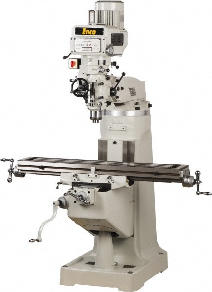 Enco - 9″ x 49″ Knee Milling Machine: 3 hp, Variable Speed Pulley