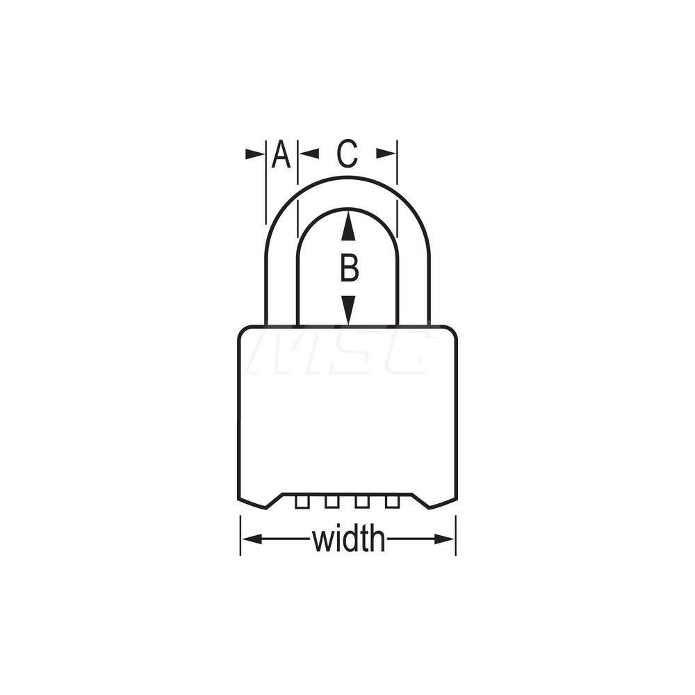 Master Lock - Combination Lock: Brass, 3" High, 2" Wide | MSC Direct