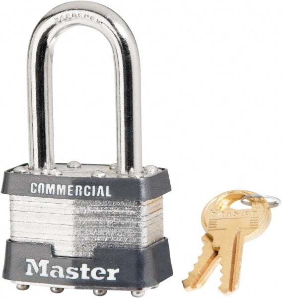Master Lock 81KALF 12R11 Padlock: Steel, Keyed Alike, 3-1/4" High, 1-3/4" Wide 