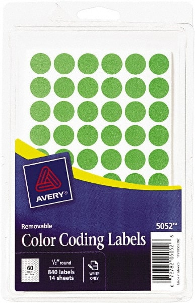 Label Maker Label: Neon Green, Paper, 1/2" OAL, 1/2" OAW