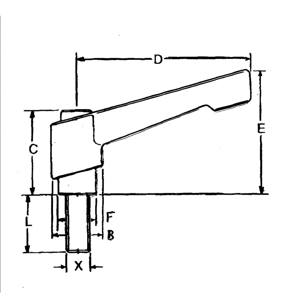 Morton Machine Works Adjustable Clamping Handle Adjustable M X Thread Fiberglass