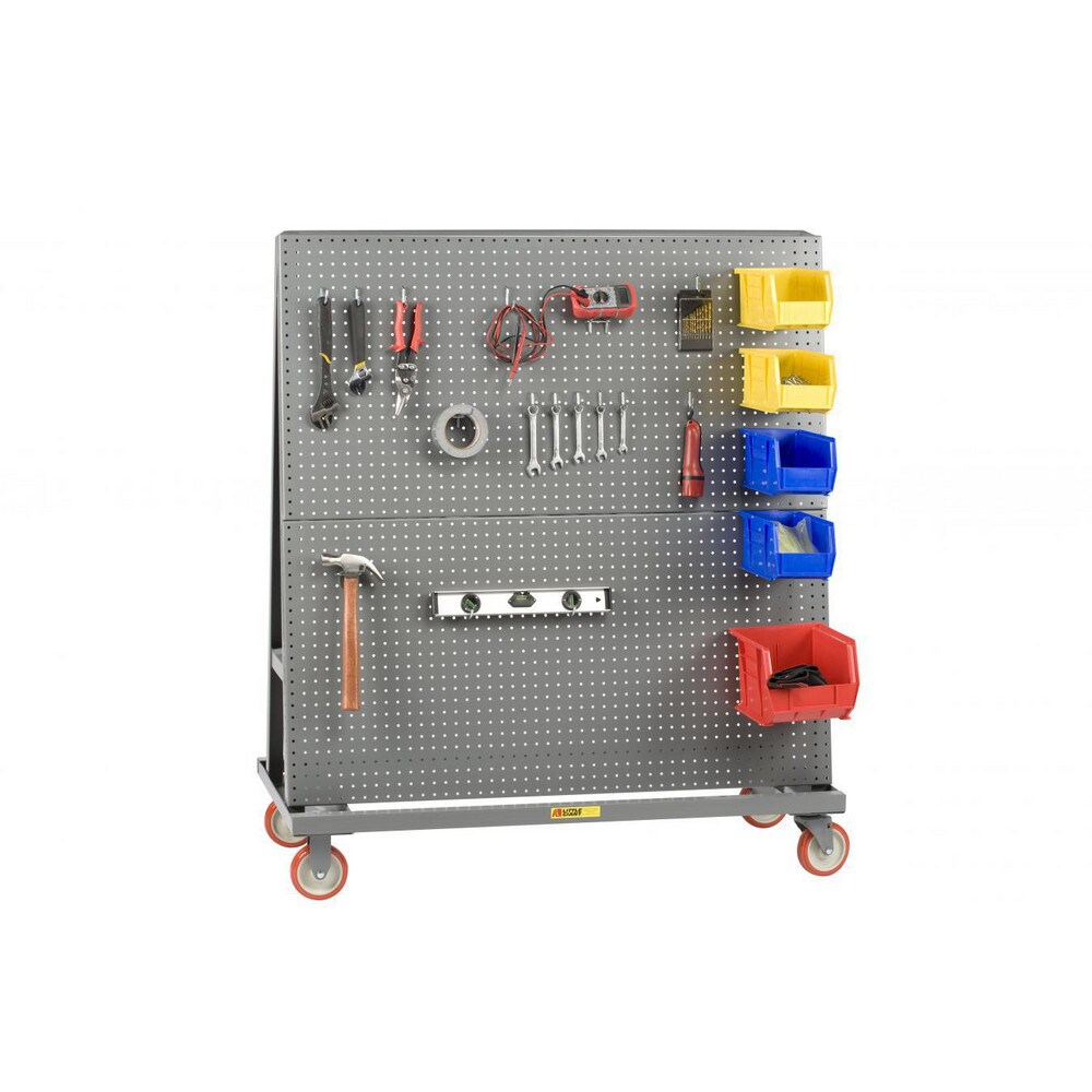 36" Wide x 56" High x 24" Deep, A-Frame Pegboard Tool Cart, Double-Sided