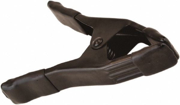 1" Jaw Opening Capacity, 1-1/4" Throat Depth, Flat, Spring Clamp - Steel Body, Vinyl Handle, Vinyl Tip, 4-1/8" OAL