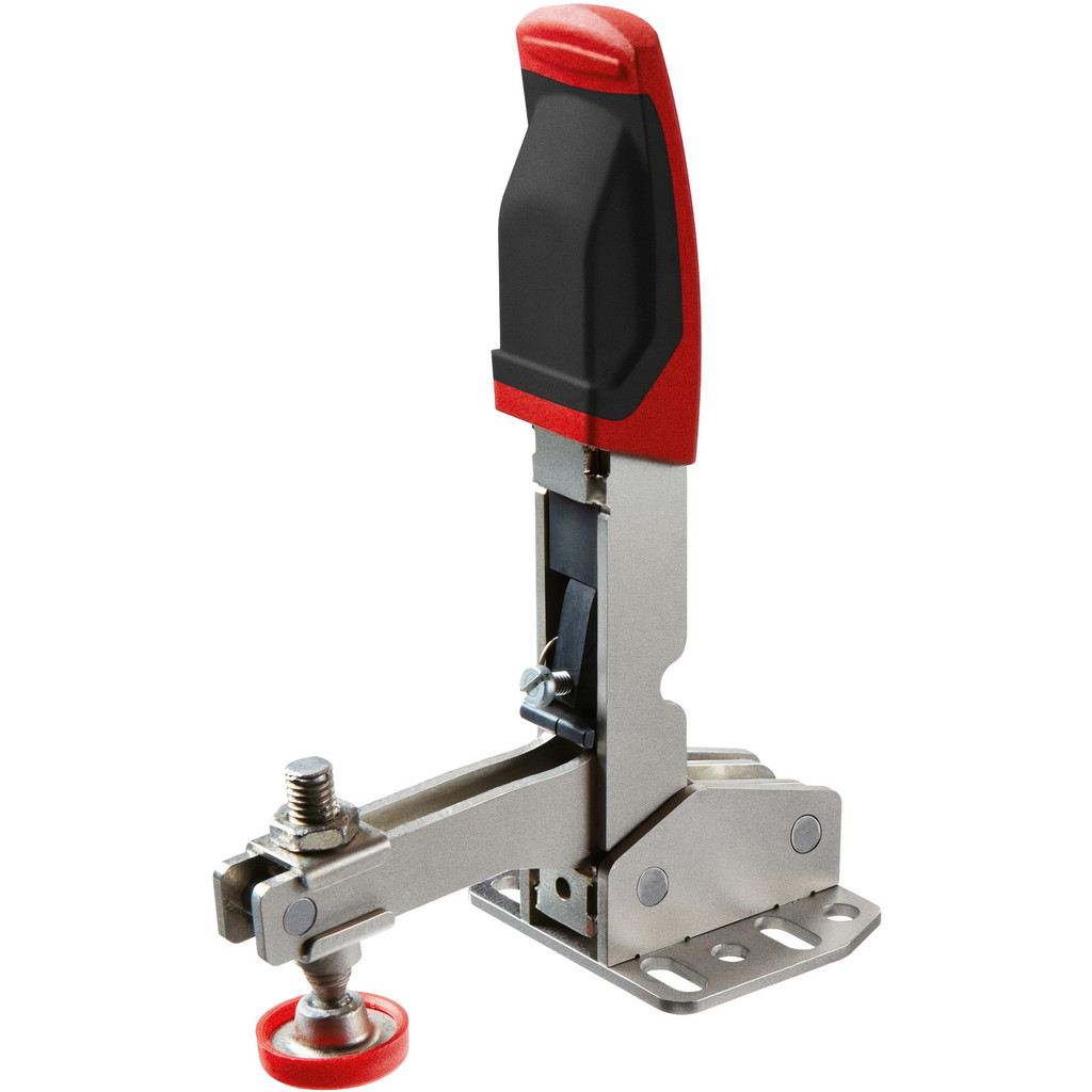 Bessey Manual Hold-Down Toggle Clamp: Vertical, 450 lb Capacity, U-Bar, Flanged Base - 55 deg Handle Movement, 45 deg Bar Opening, Carbon Steel