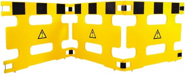 Value Collection 3R1 Folding Barricade: 36" High, Plastic Frame, Black & Yellow Image