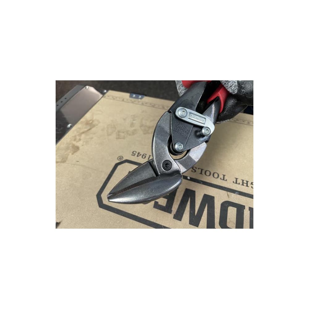 Midwest Snips MWT-6510L Offset Aviation Snips: 9-3/4" OAL, 1-1/4" LOC, Molybdenum Alloy Steel Blades 