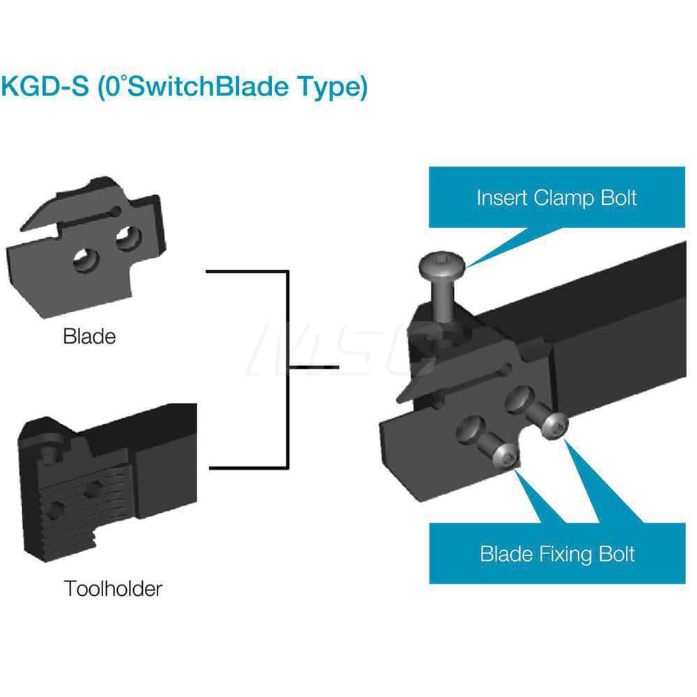Kyocera Indexable Grooving Toolholder: KGDL3232C, External, Left Hand  50393180 MSC Industrial Supply