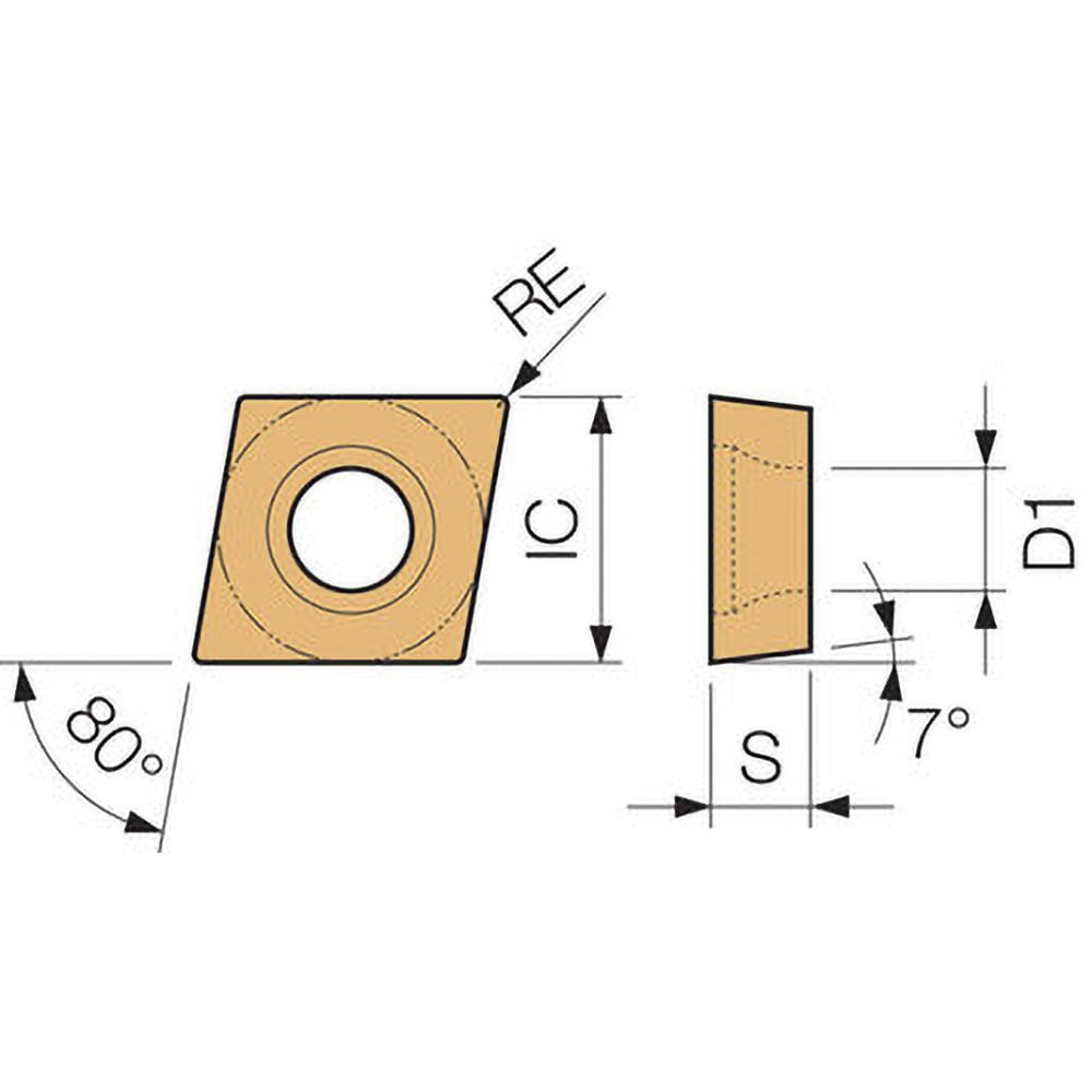 Kyocera - Turning Insert: CCGT141105MLF PR1225, Solid Carbide