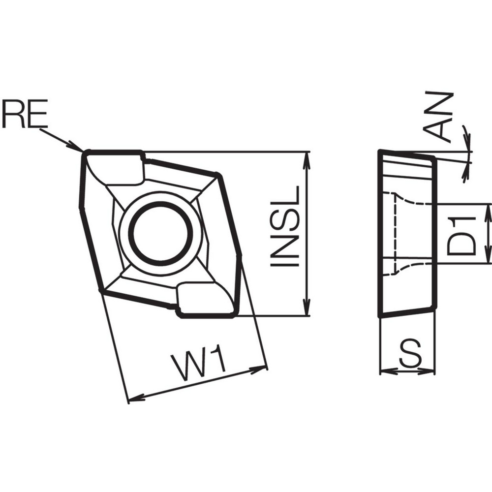 Kyocera Indexable Drill Insert ZCMT15SP PR1225, Solid Carbide MSC