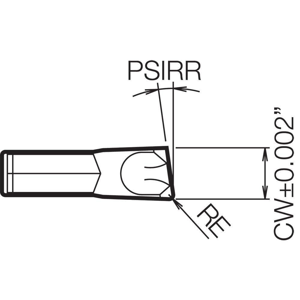 Kyocera - Cutoff Insert: TKR3 PR1535, Carbide, 3.1 mm Cutting