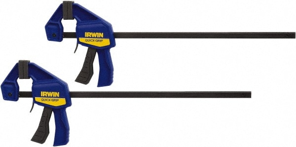 Carbon Steel Bar Clamp: 12" Capacity, 2-7/16" Throat Depth, 140 lb Clamp Pressure