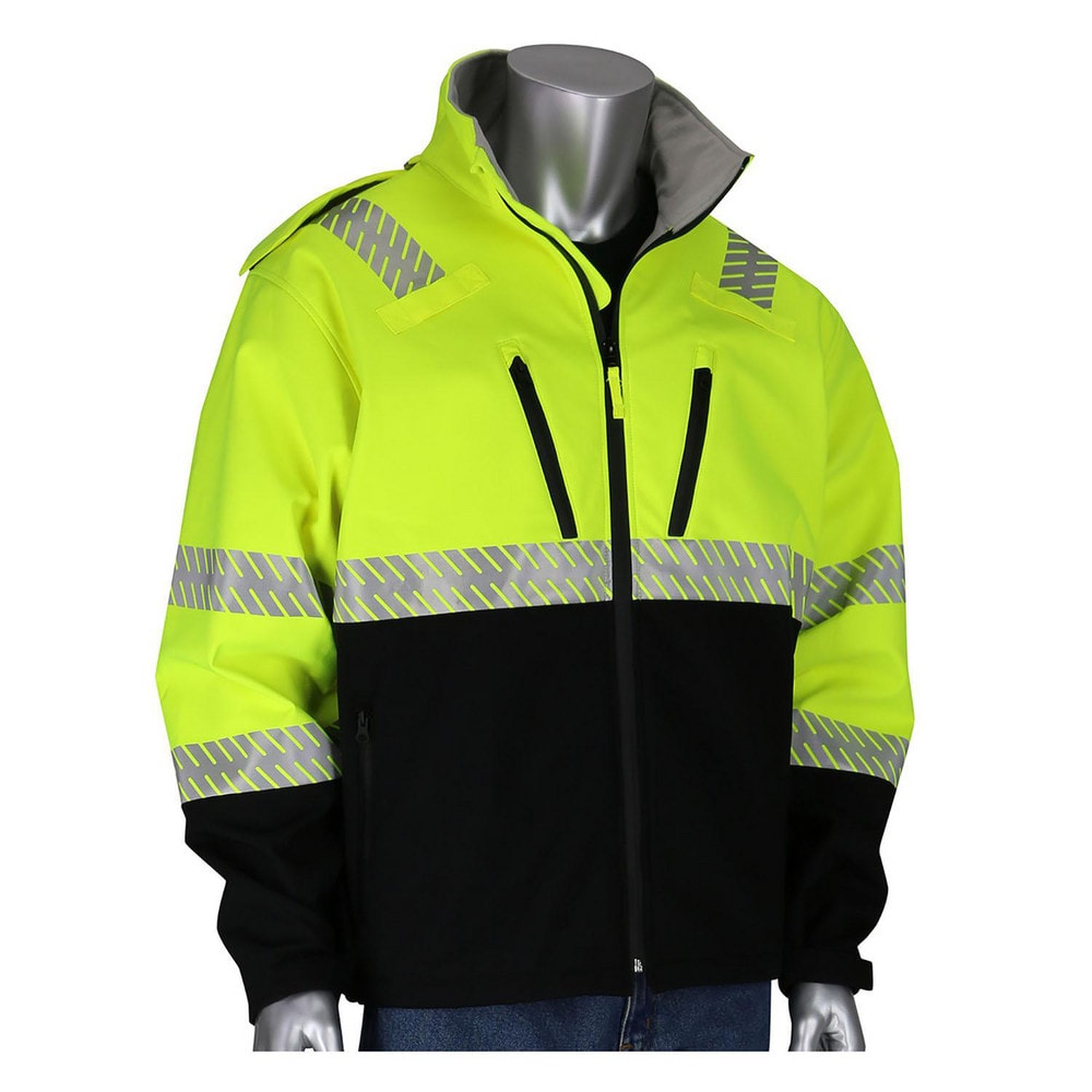 PIP - Rain Jacket: Size 2X-Large, 0, Black & Yellow, Polyester ...