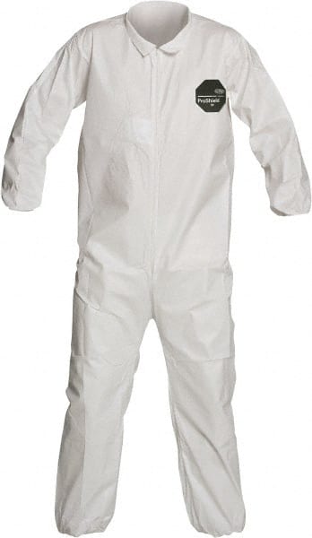 Dupont NB125SWHSM00250 Disposable Coveralls: Size Small, 1.5 oz, SMS, Zipper Closure 
