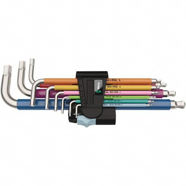 Wera 5022669001 Hex Key Sets; Ball End: Yes ; Hex Size: 1.5 - 10 mm ; Hex Size Range (mm): 1.5 - 10 ; Material: Stainless Steel ; Arm Style: Long ; Metric Hex Sizes: 1.5, 2, 2.5, 3, 4, 5, 6, 8, 10 