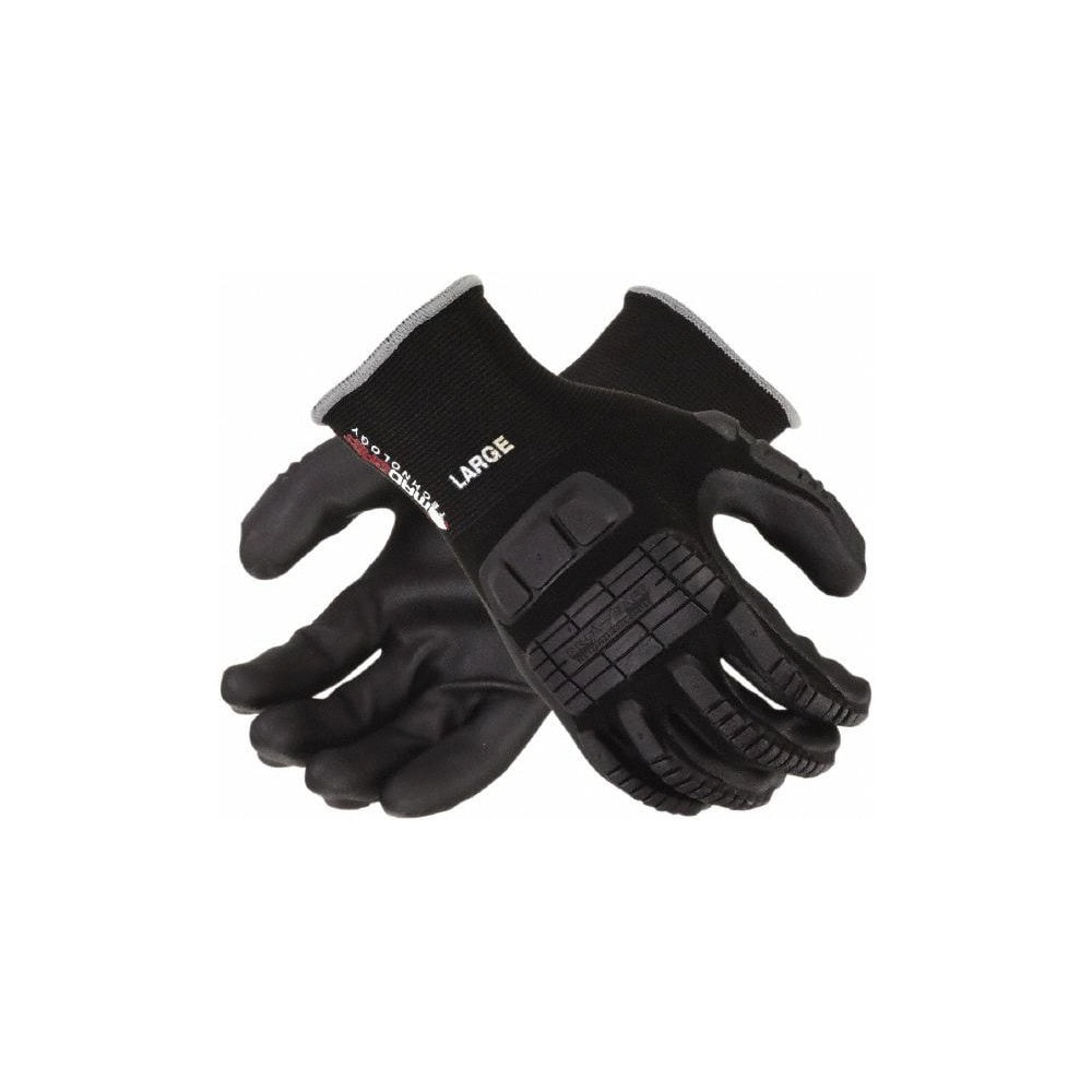 MadGrip Ergo Impact Foam Nitrile Palm Glove, Medium, Grey/Black