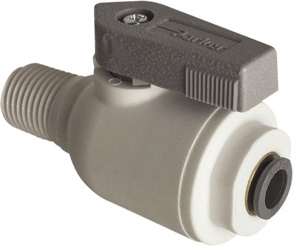 Parker LFPP4VMC8 Male Connector Bi-Directional Manual Ball Valve: 1/2" Pipe, Full Port Image