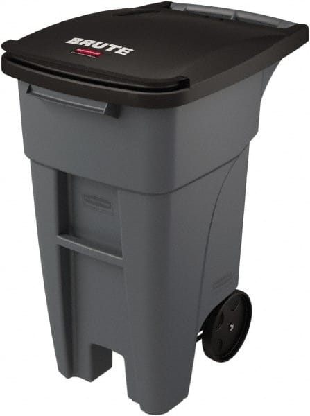 Rubbermaid Commercial Square Brute Rollout Container, 50 gal, Gray