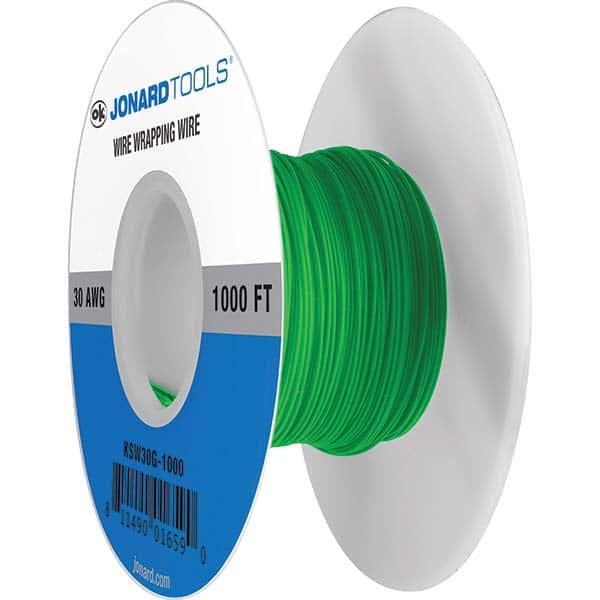 Hook Up Wire; Wire Size (sq mm): 30AWG (mm); Wire Size (AWG): 30 ; Number of Strands: 1; 1 ; Jacket Color: Green ; Overall Length: 1000ft ; Maximum Operating Temperature: 2210F
