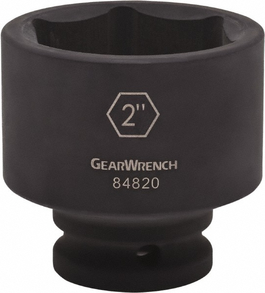 Impact Socket: 3/4" Drive, 2-7/16" Socket, Hex Drive - 6 Point, Black Oxide