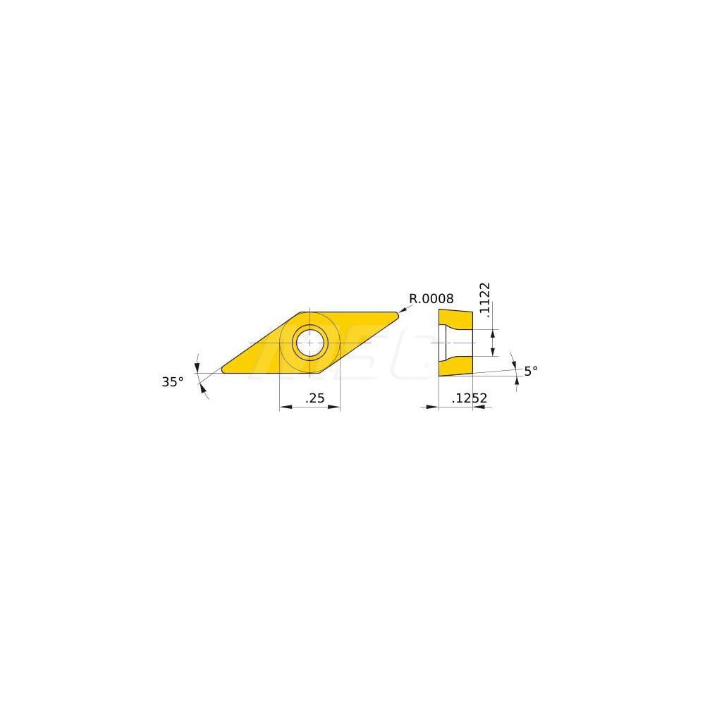 Turning Insert: VBET22V3R-WSN VP15TF, Solid Carbide