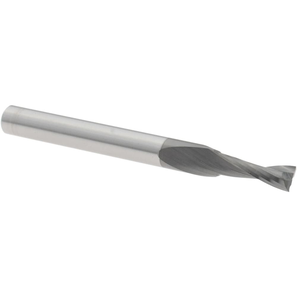 Square End Mill: 5/32'' Dia, 15/32'' LOC, 3/16'' Shank Dia, 2'' OAL, 2 Flutes, Solid Carbide