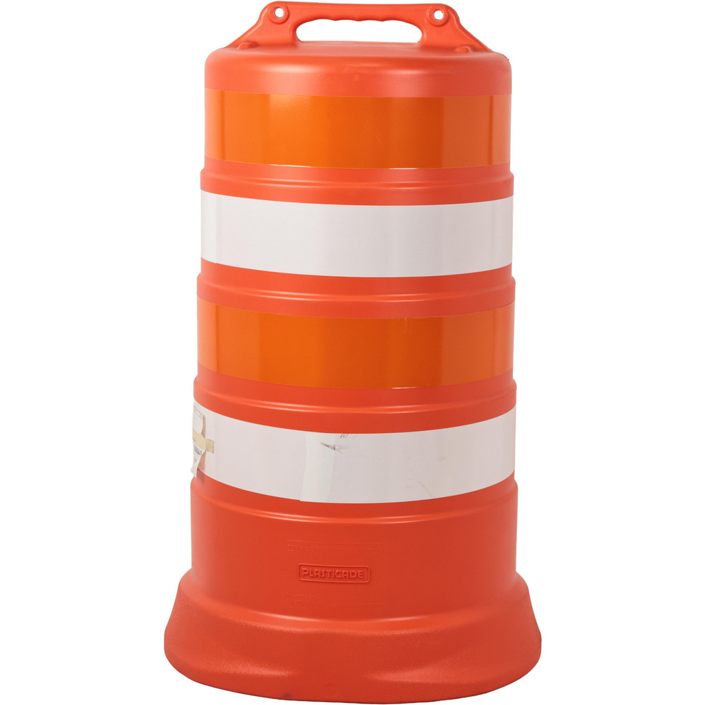 PRO-SAFE 39.7" High, 23.5" Wide Reflective Channelizer Drum - High Density Polyethylene (HDPE), 8 lb, Orange | Part #03-780-4EG