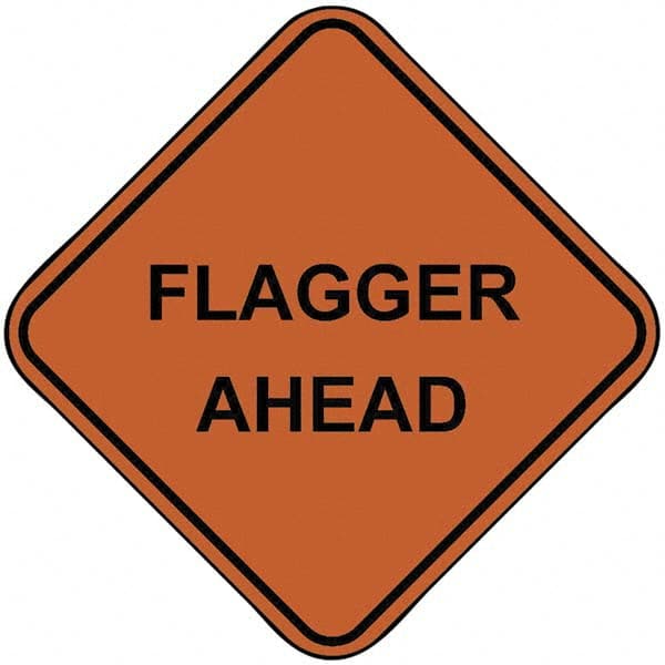 Road Construction Sign: Square, "Flagger Ahead"