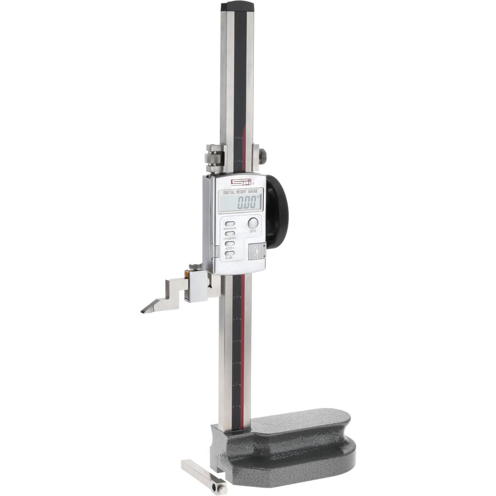 Electronic Height Gage: 12" Max, 0.0005" Resolution, 0.001500" Accuracy