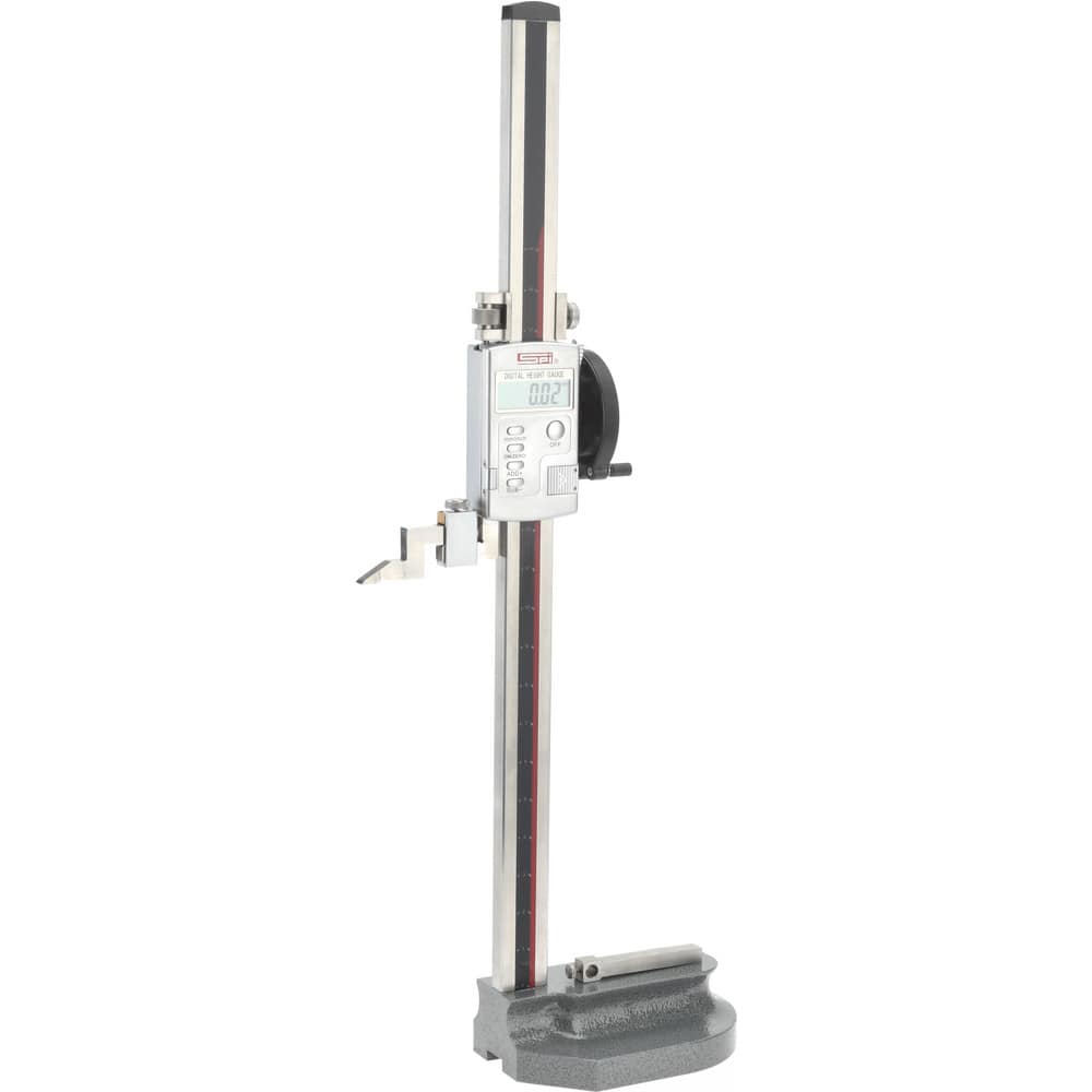 Electronic Height Gage: 18" Max, 0.0005" Resolution, 0.001500" Accuracy